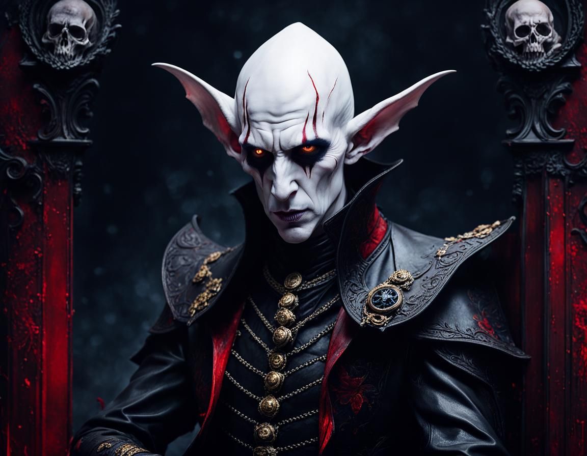 Gothic Dark Elf Portrait in Hyperreal Style