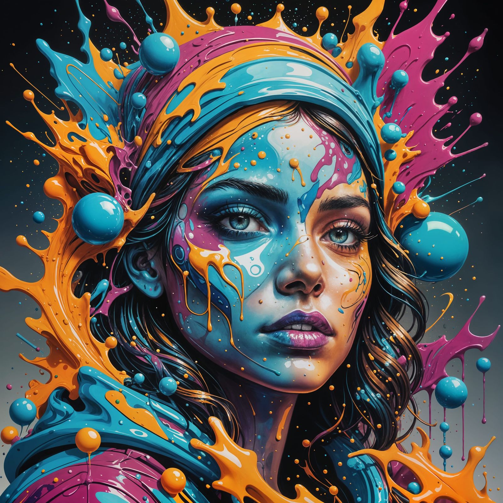Colorful Graffiti Art Illustration in Polychromatic Style