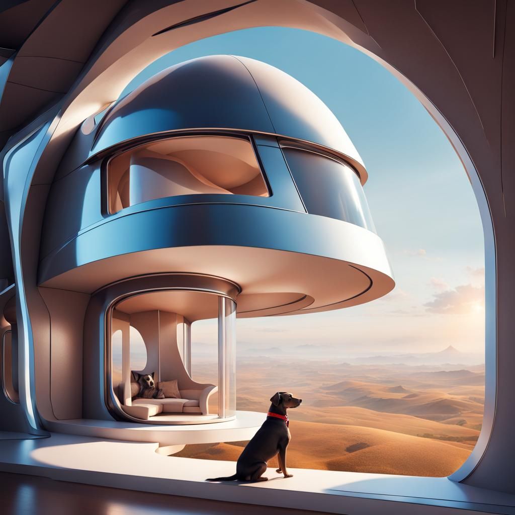 Luxury Dog Palace in Futuristic Style