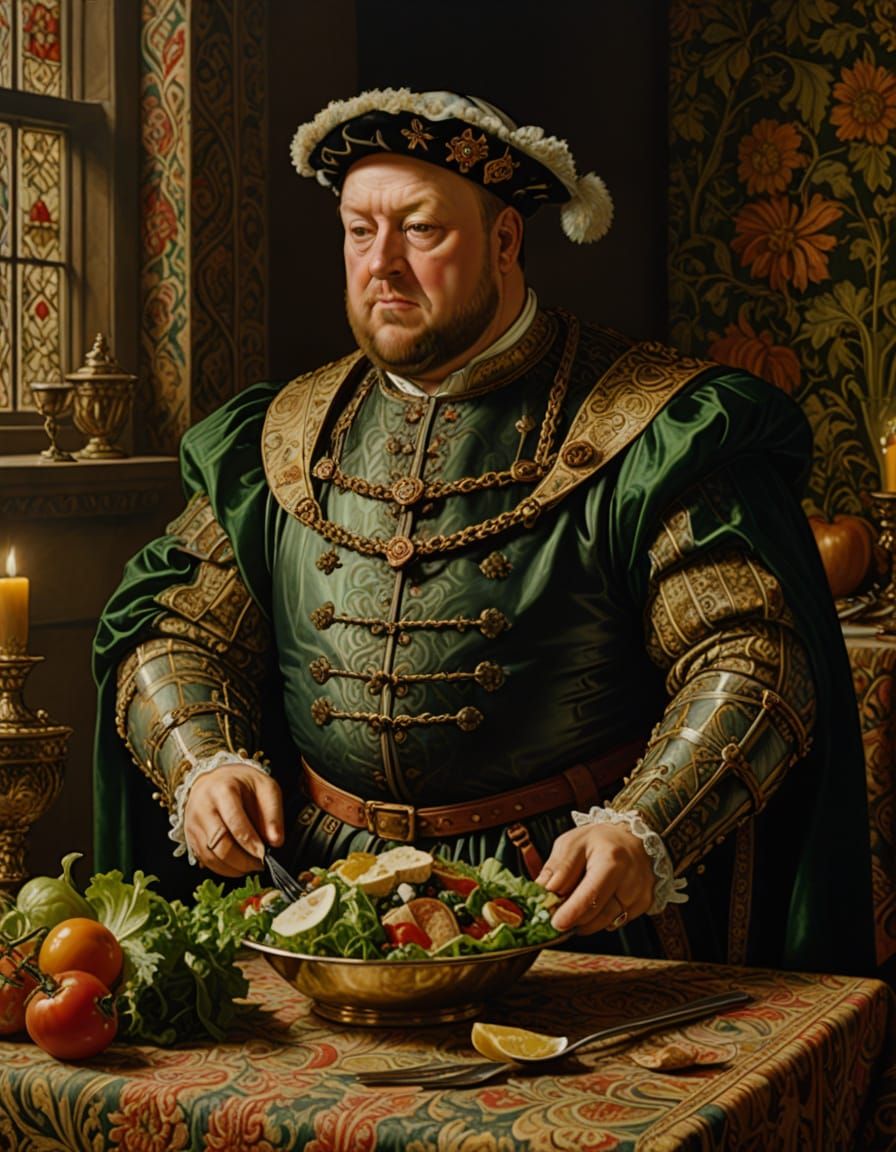 King Henry VIII Salad Portrait in Renaissance Style