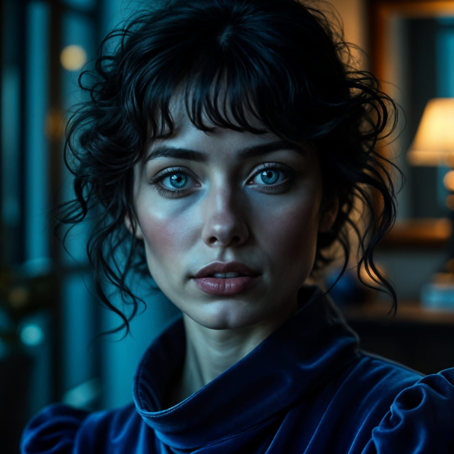 Hyperrealistic Blue Velvet Night