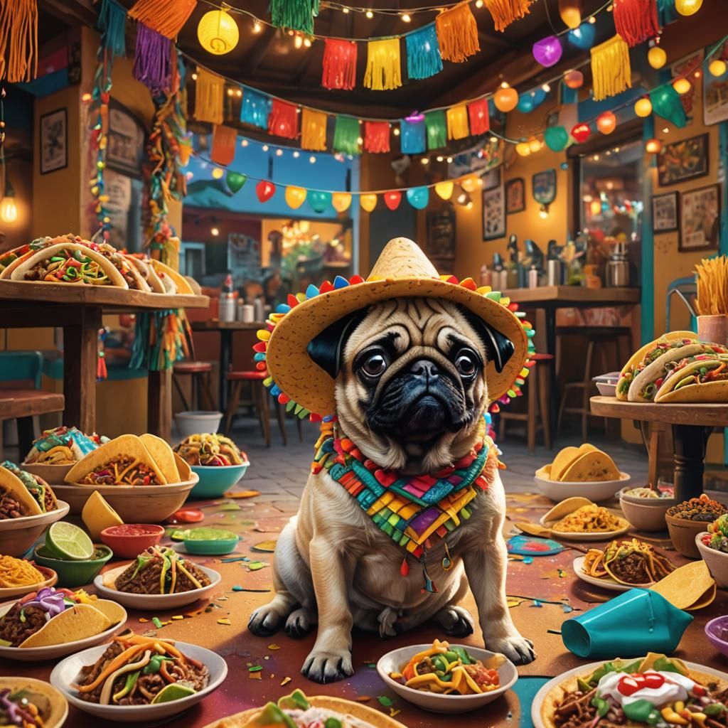 Pug Puppy's Mexican Adventure: Digital Matte Painting