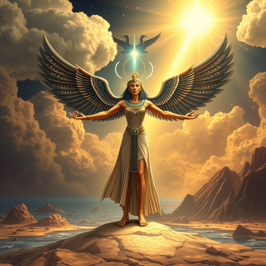 Shu Separates Geb and Nut in Egyptian Style