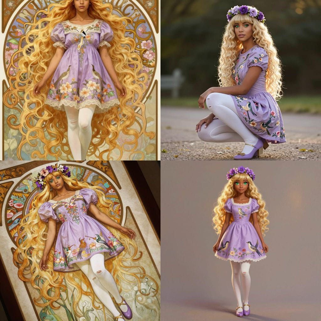 Biracial Woman With Long Blonde Curls And Emerald Eyes