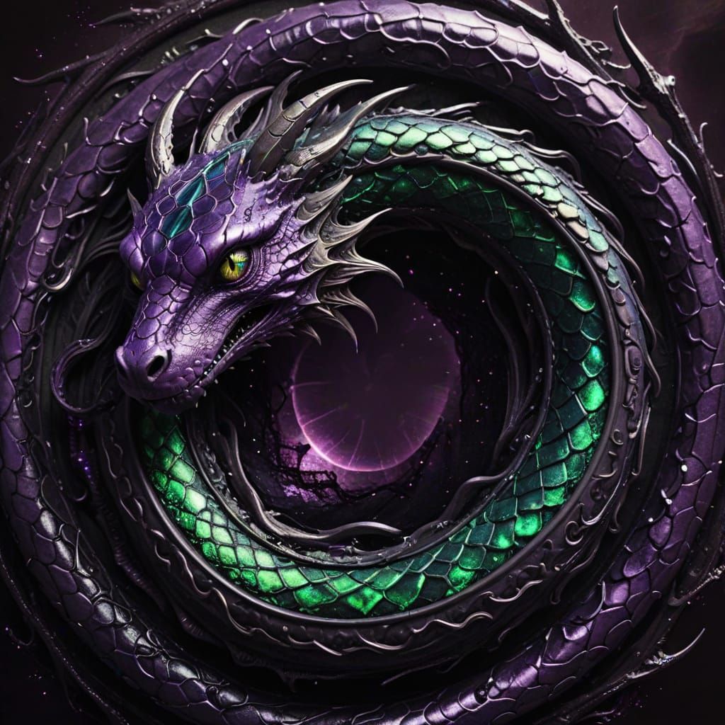 Eldritch Ouroboros in Dark Fantasy Digital Art