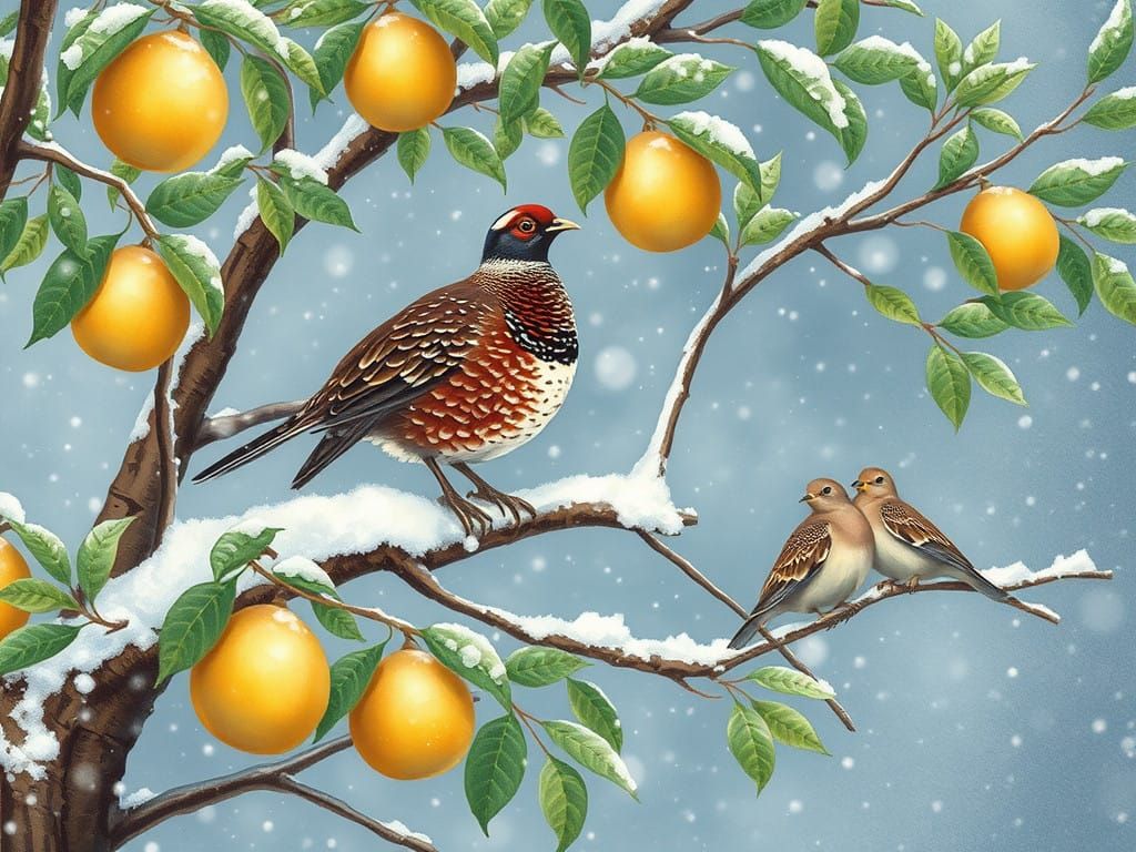 Whimsical Winter Wonderland with Partridge and Turtle Doves