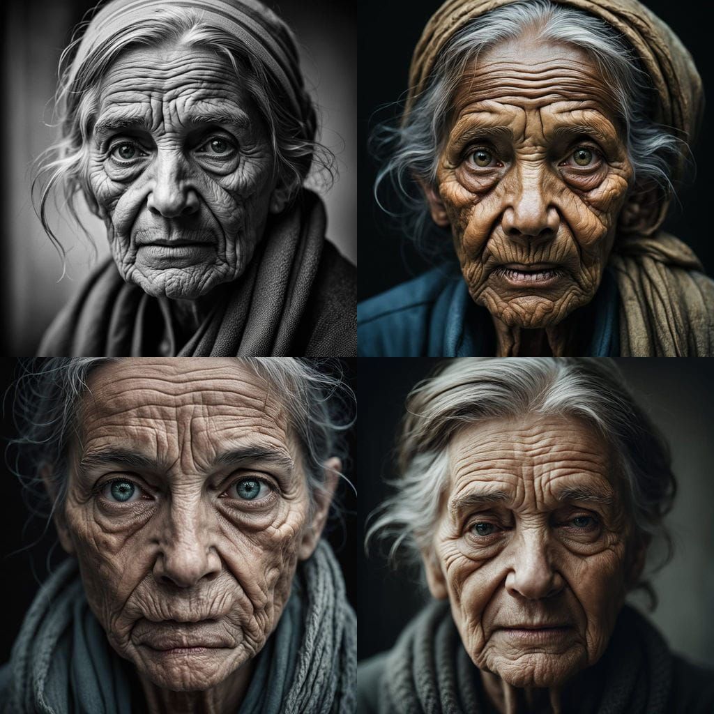 Timeless Wisdom: A Gentle Elderly Woman's Face