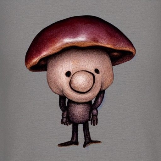 Whimsical Mushroom Man Character