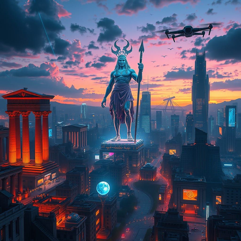 Cyberpunk Gods Rise in Ancient Greece