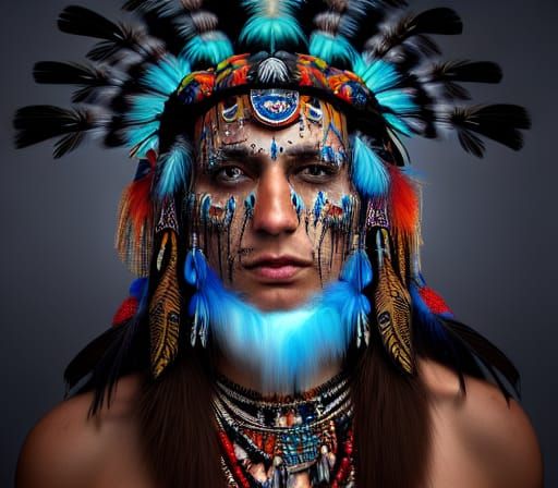 Detailed Shaman in Hyperrealistic Fantasy Painting