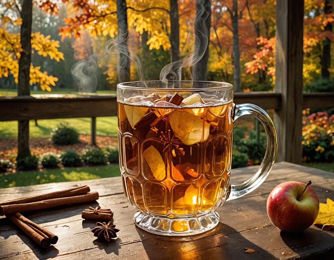 Autumn Cider Still Life in Impressionist Style