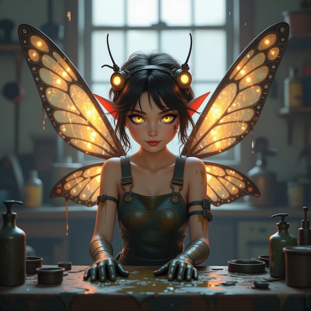 Mechanical Fairy in Art Nouveau Style