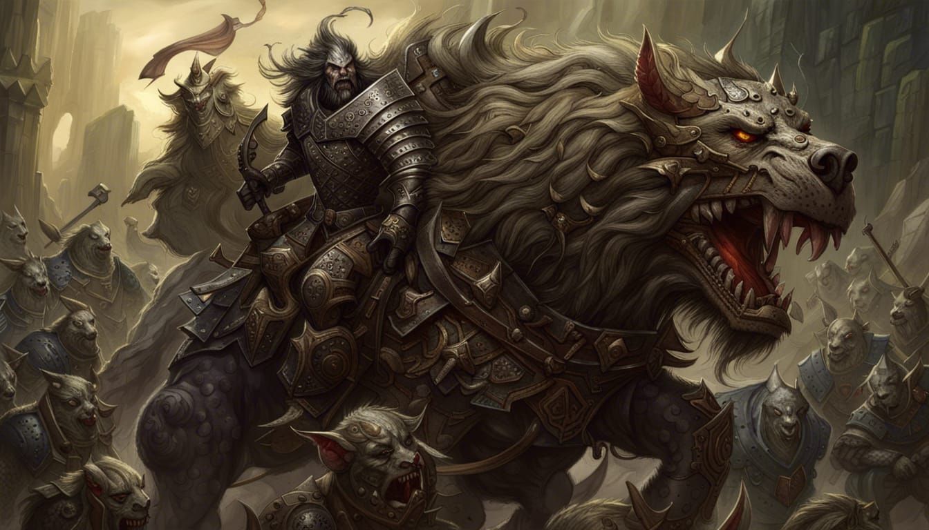Armored Orc Warg Rider in a Fantasy Masterpiece