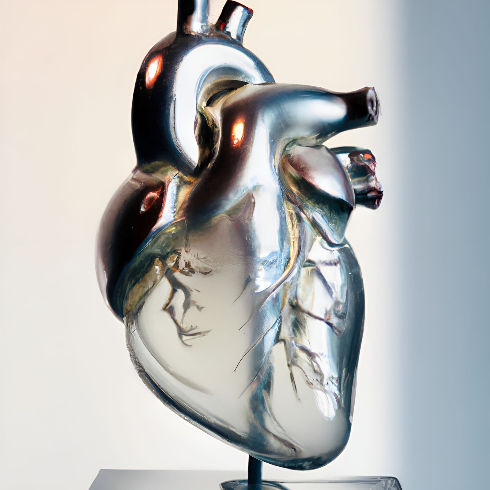 Anatomically Correct Glass Heart Sculpture