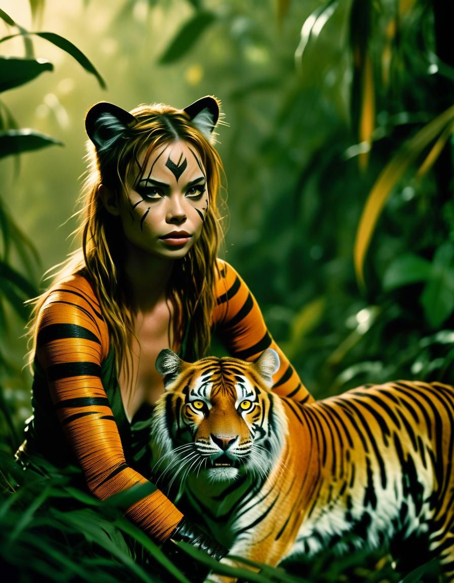 Tigra the Were-Woman in a Misty Jungle