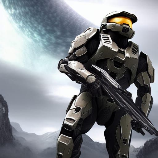 Epic Cinematic Digital Matte Painting of Halo