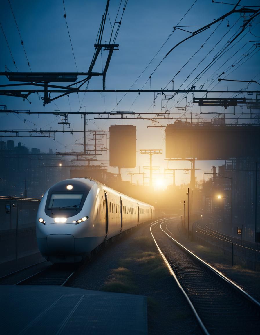 Intercity EMU Train at Dusk