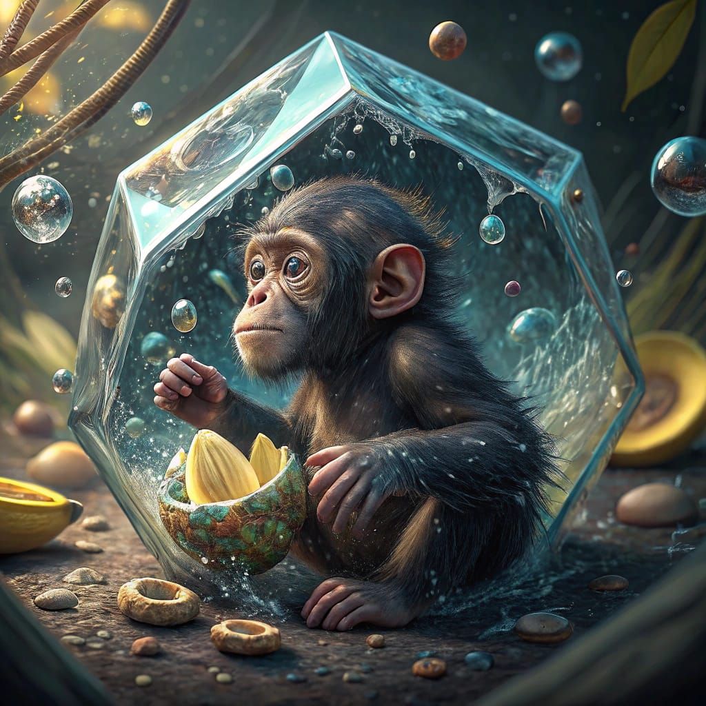 ferrofluid "baby chimpanzee"...organic "bananas"....