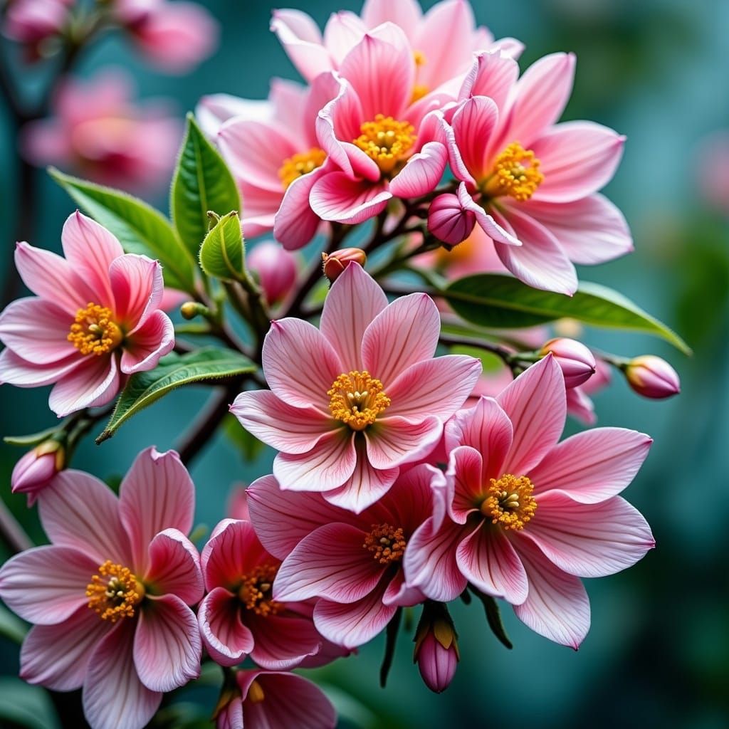 Vibrant Spring Tree Blossoms in a Whimsical Manner