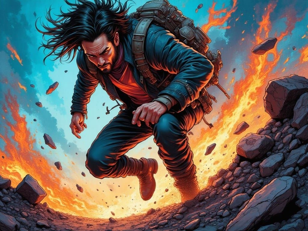 Defiant Expression Amidst Clashing Colors