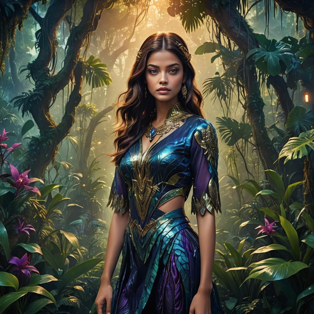 Ethereal Girl in Fantasy Jungle Concept Art