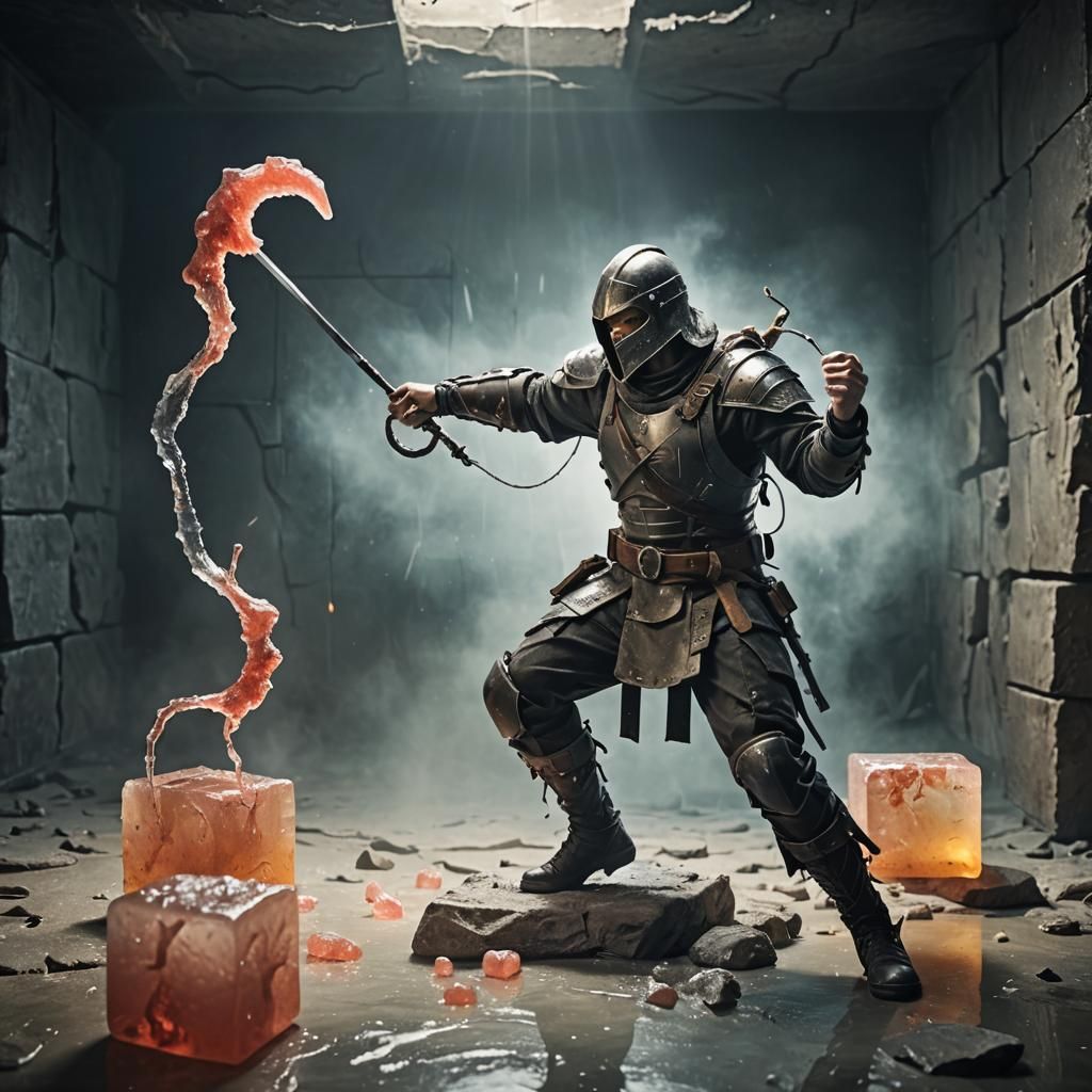 Warrior vs. Gelatinous Cube in Ethereal Warzone