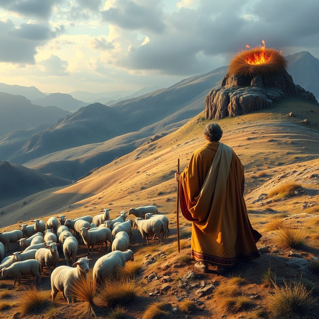 Joseph's Coat in Biblical Landscape with Shepherds