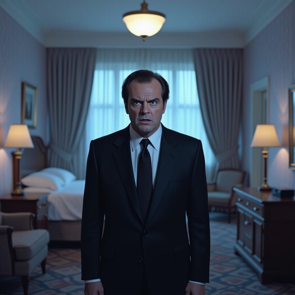 Jack Nicholson Terrified in Hotel Room 237