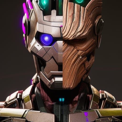 Surreal Portrait in Van Gogh Style with Ultron Elements