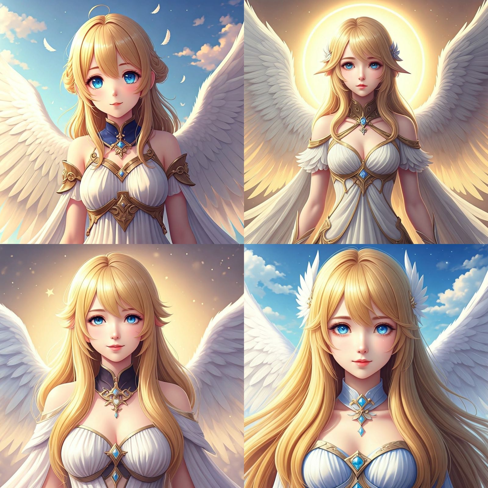 Anime Angel in 3D with Blonde Hair