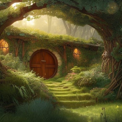 Enchanting Hobbit Garden Concept Art in Hobbington