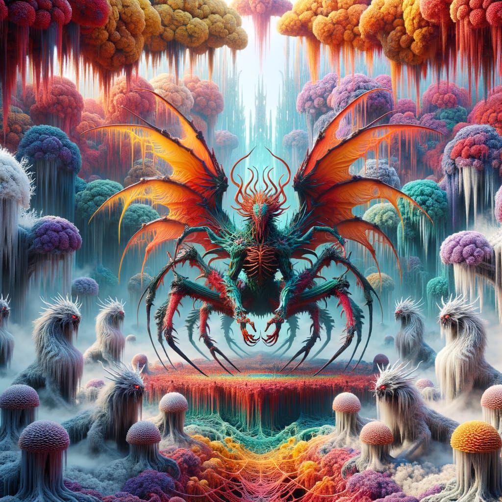 Otherworldly Hybrid Creature in Alien Forest