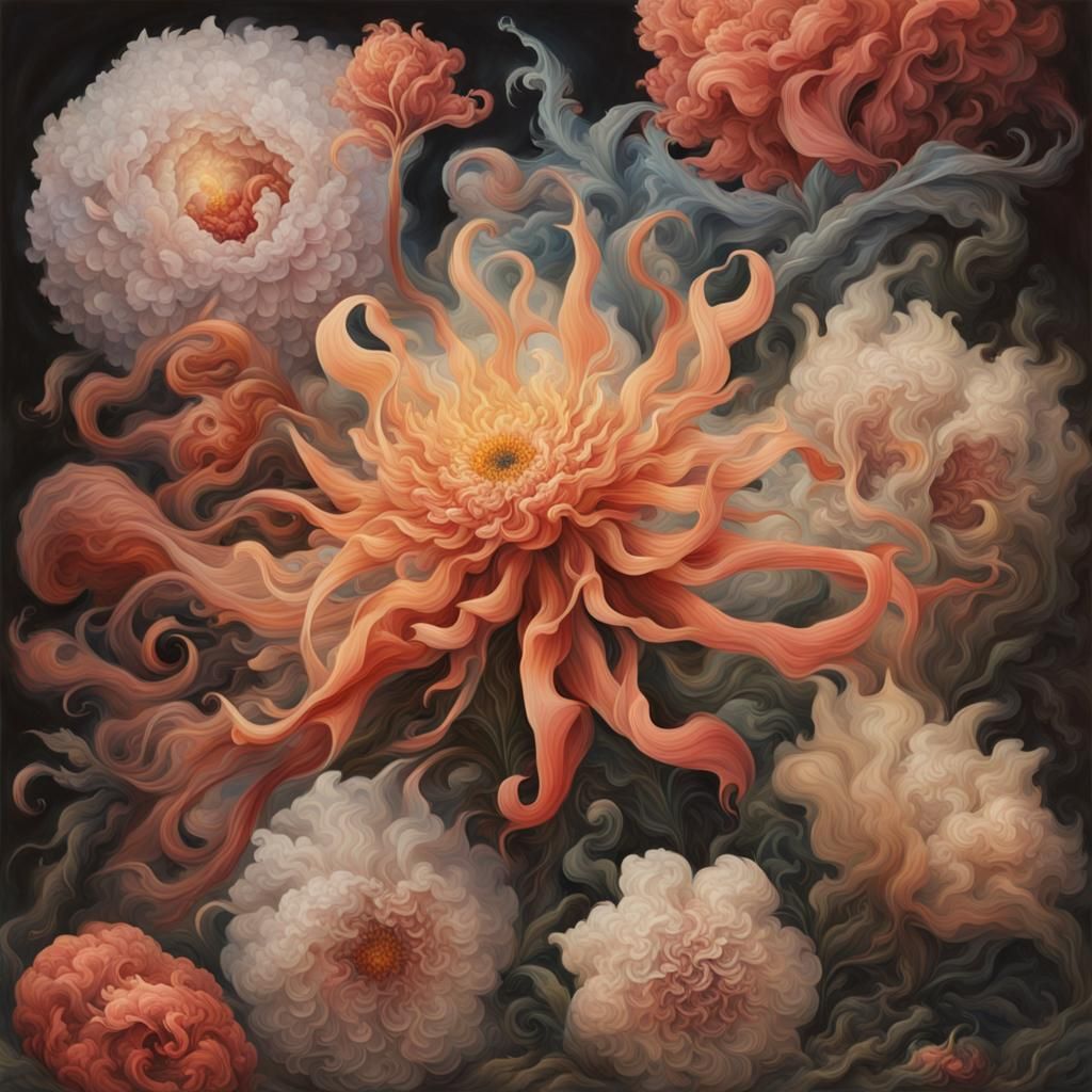 Surreal Flower Morphism: Fantastical Flame Transformations