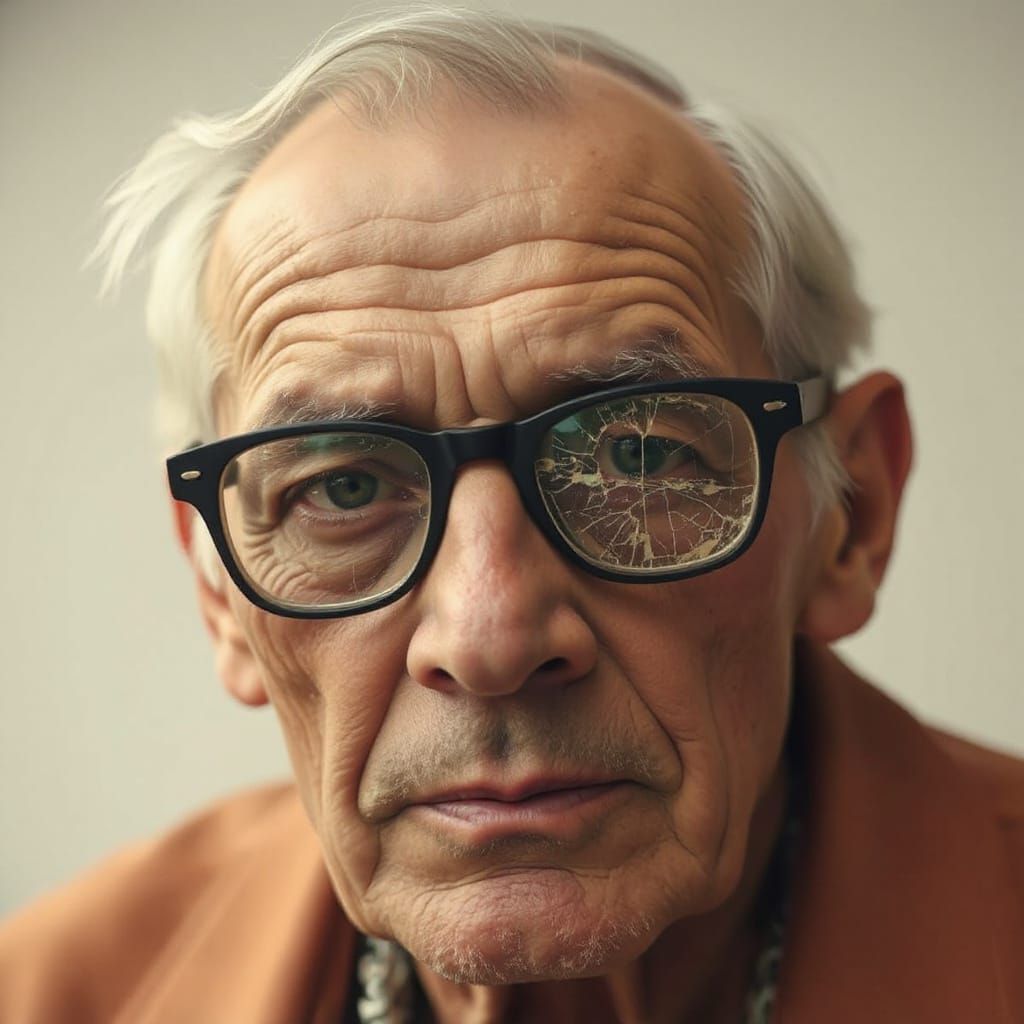 Weathered Gentleman with Distressed Eyewear