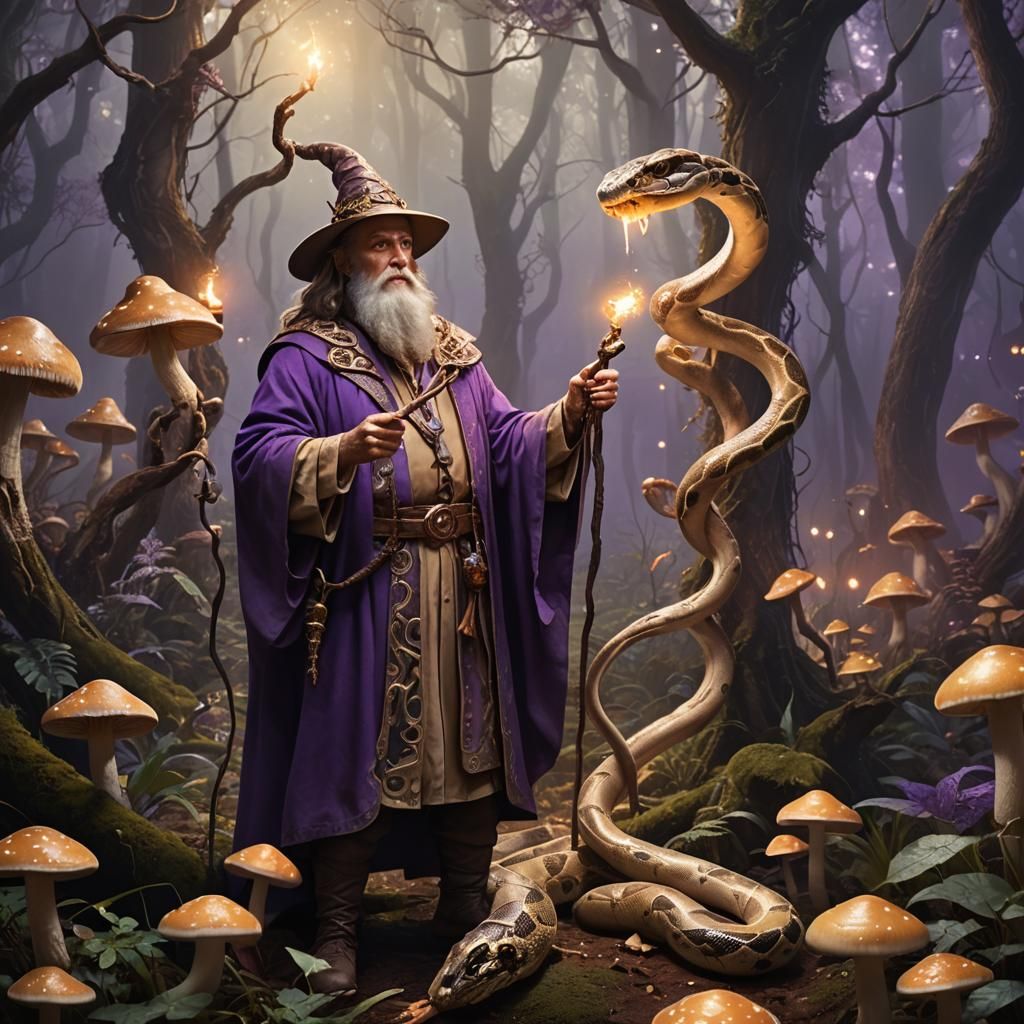 Mystical Wizard Staff in Enchanting Forest