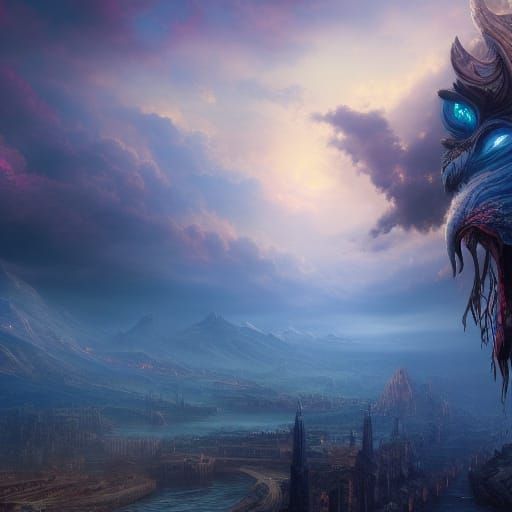 Ethereal Eyes of Heaven: Fantasy Concept Art