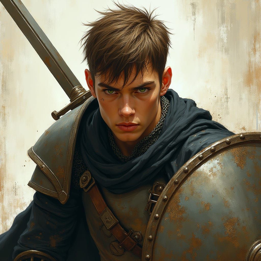 Gritty Knight in Chainmail Armor