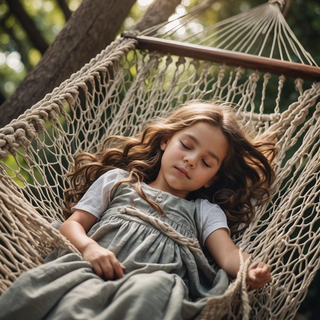 Girl Sleeping in Hammock, Professional Photography