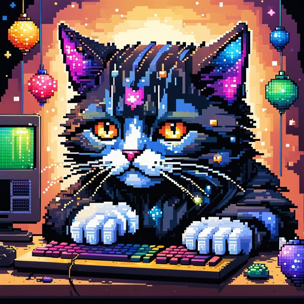 The Pixel-Cat is a computer hacker