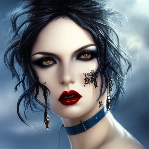 Gothic Fantasy Woman in Dark Glamorous Style