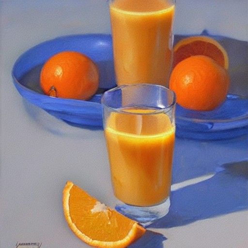 Vibrant Orange Juice Oil Painting