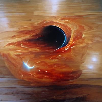 Photorealistic Supermassive Black Hole as Oil Painting