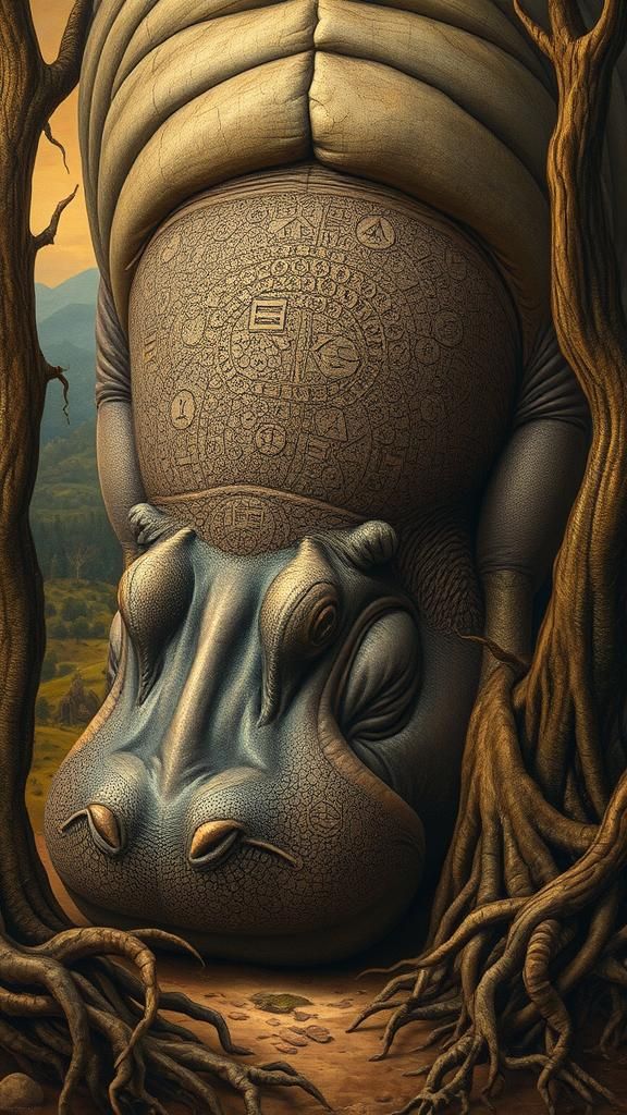 highly detailed, NO HEADS, masterpiece hippopotamus bosch IL...