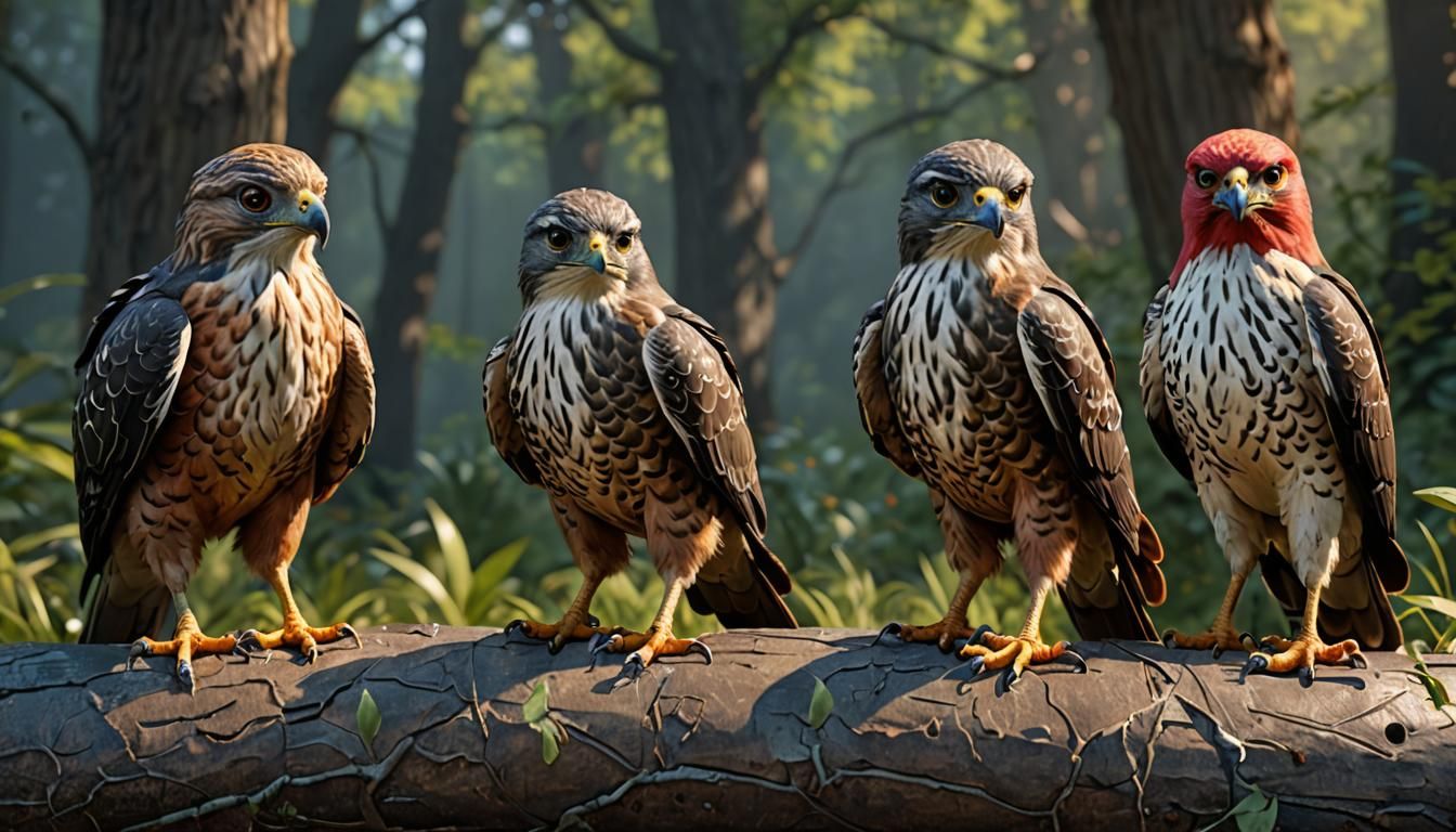 Cartoon Chickenhawks: Cooper's, Sharp-shinned, and Red-taile...