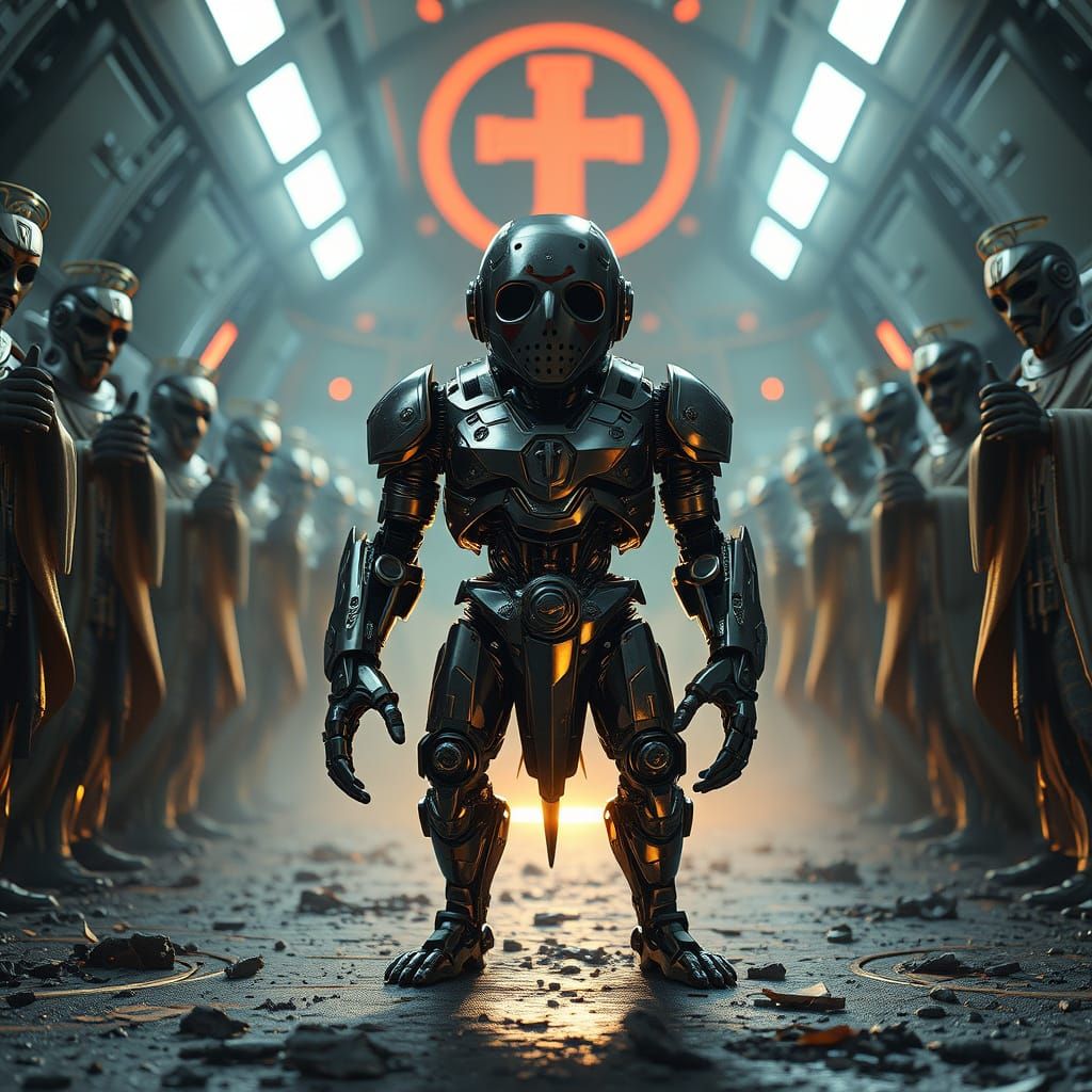 Unlucky Creature in Futuristic Mech Scene