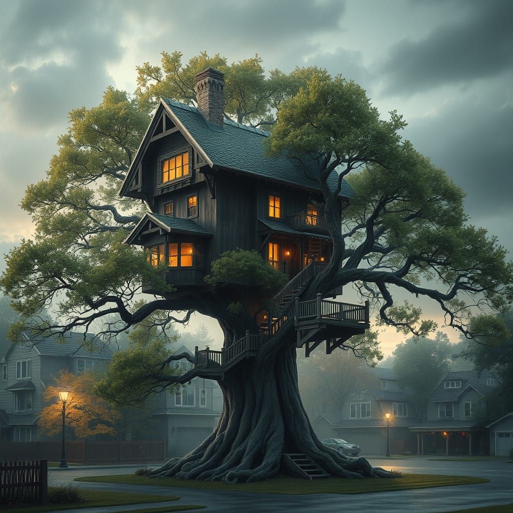 Stunning Suburban Treehouse in Epic Cinematic Style
