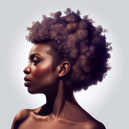 Intricate Flower Weave Hairstyle, Hyperdetailed Portrait