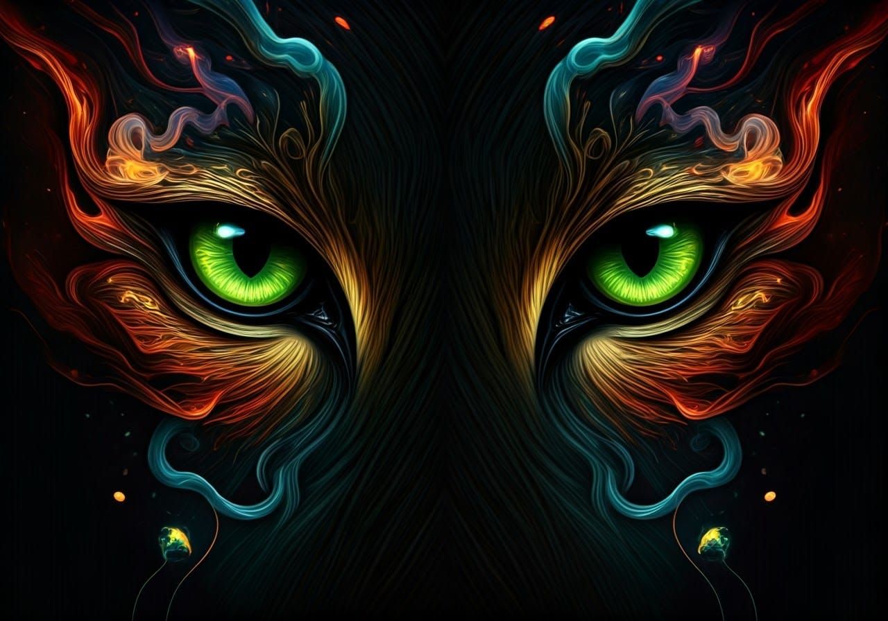 Mystical Panther in Iridescent Smoke