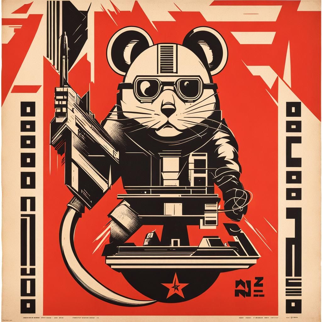 Soviet-Style Brutalist Poster for Mouse Nation