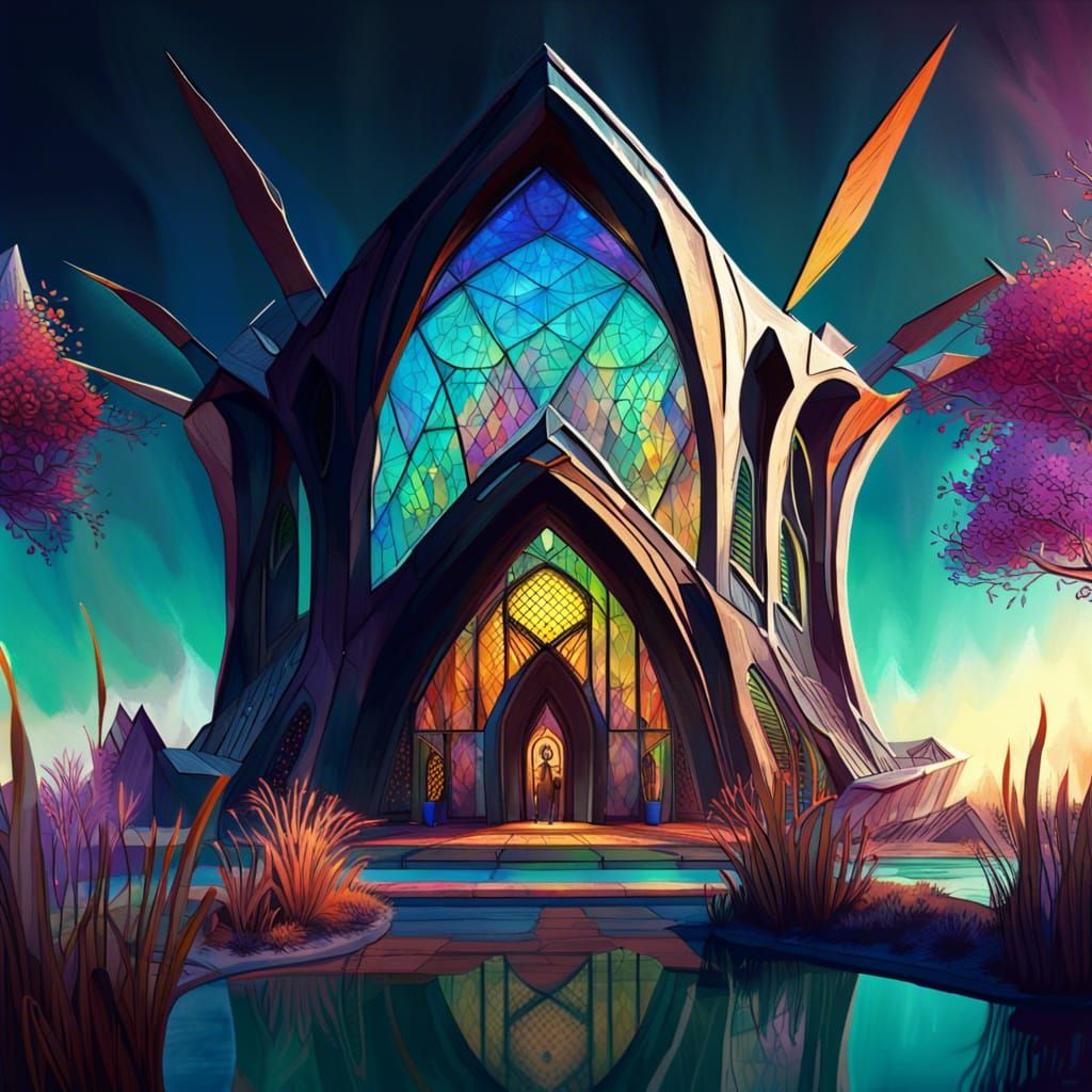 Fantasy Wetlands Church with Unique Architecture
